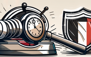 A gavel and a shield symbolizing legal protection