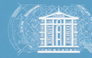 A building with a protective shield around it