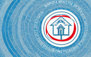 A house surrounded by various insurance symbols like a shield