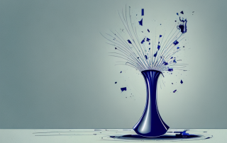 A broken vase in a luxurious living room