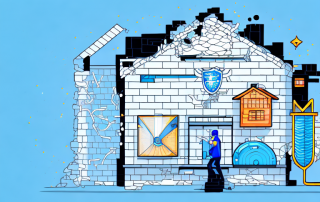 A house with visible protective shields symbolizing different types of insurance like fire