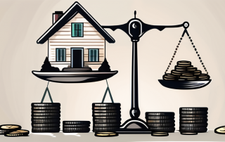 A scale balancing a house and a pile of coins