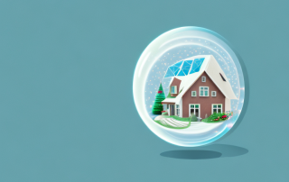 A cozy holiday home surrounded by a protective bubble