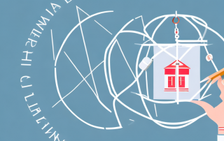 A safety net catching a variety of insurance-related symbols like a house
