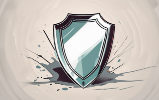 A broken vase representing an accident (unfallversicherung) and a shield (haftpflichtversicherung) symbolizing protection or coverage