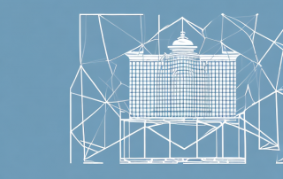 A building with a protective shield around it