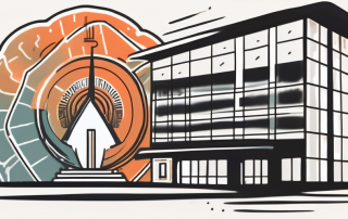 A building being protected by a symbolic shield