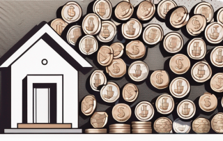 A safety shield protecting a house made of coins