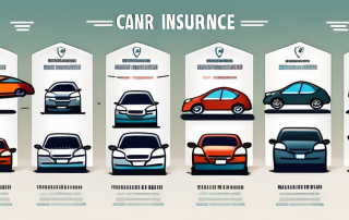 Various car insurance policies symbolized by different types of shields