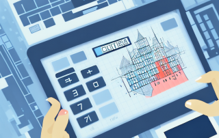 A computer with a digital calculator on its screen