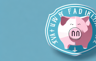 A piggy bank with a shield emblem