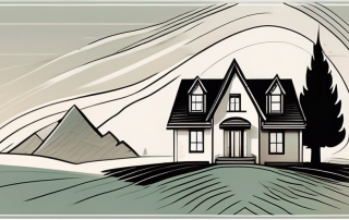 A house and a plot of land with a symbolic shield overlay