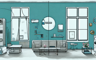 A rented apartment interior showing various valuable items like electronics