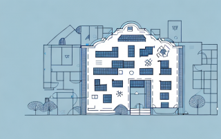 A residential building with a visible floor plan