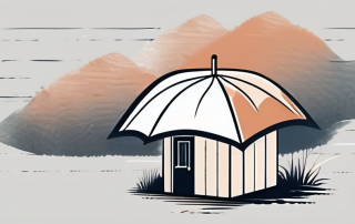 A protective umbrella covering a small house
