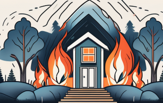A house being shielded from various natural elements like fire