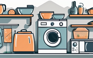 Various household appliances like a washing machine