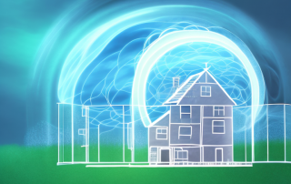 A house being shielded by a transparent