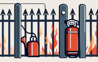 A property with various protective measures like a fence
