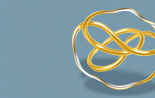 Two intertwined gold rings
