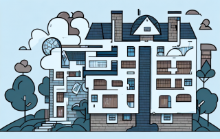 A residential building with various elements like a roof