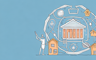 A safe home surrounded by various symbols of insurance