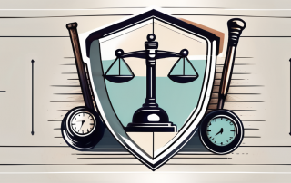 A shield and a gavel symbolizing legal protection