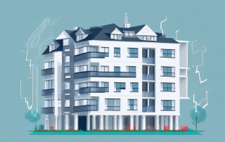 A residential building with visible condominium units