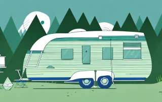 A caravan in a serene camping setting