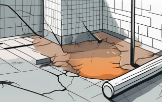 A construction site with visible damages such as a cracked foundation