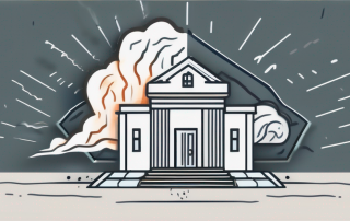 A building standing strong amidst a storm
