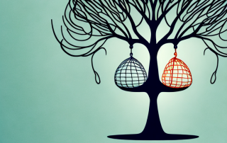 A safety net under a symbolic life tree