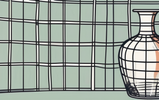 A broken vase under a safety net