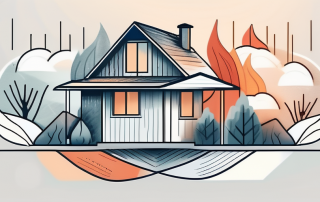 A house with visible protective shields against various natural elements like fire