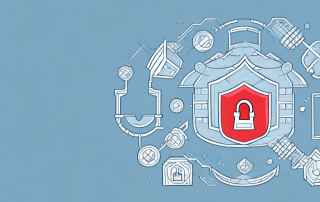 A sturdy house surrounded by protective symbols like a shield