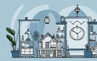 A home surrounded by various household items like furniture