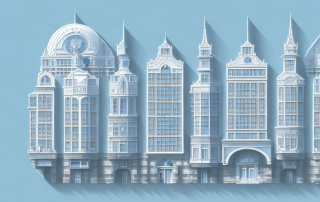 A variety of european-style residential buildings