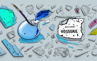 Various household items like a broken vase