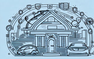 A safety net under a symbolic representation of a house and car