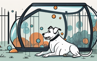 A protective bubble around a cheerful dog