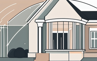 A house with a protective shield over it