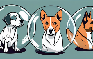 Several different breeds of dogs