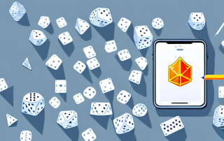 A life insurance policy paper on one side of a scale and a pair of dice on the other side