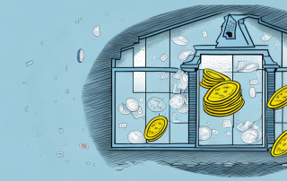 A residential building with a broken window and a water leak