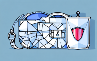 A building structure with a protective shield around it