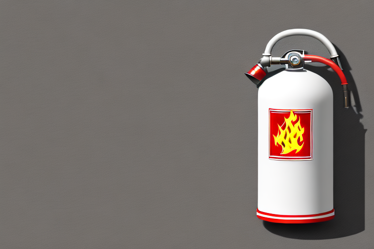 A fire extinguisher placed prominently in a typical setting of north rhine-westphalia (nrw)