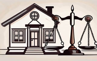 A scale balancing a house and a legal gavel