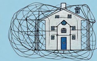 A safety net under a symbolic representation of a house