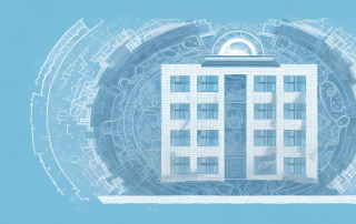 A residential building with a protective shield symbolizing the elementarversicherung (elementary insurance)