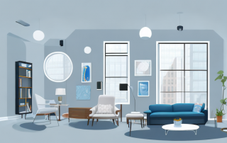 A rental apartment interior showing various household items like furniture